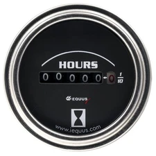 Equus Hour Meter Gauge 7210; 7000 Series 0-10000 Hours 2 in. Electric, Black