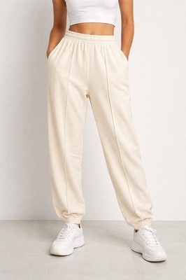 M&S Ivory Joggers Ladies Goodmove Cuffed Cotton Rich Parachute Bottom Pant