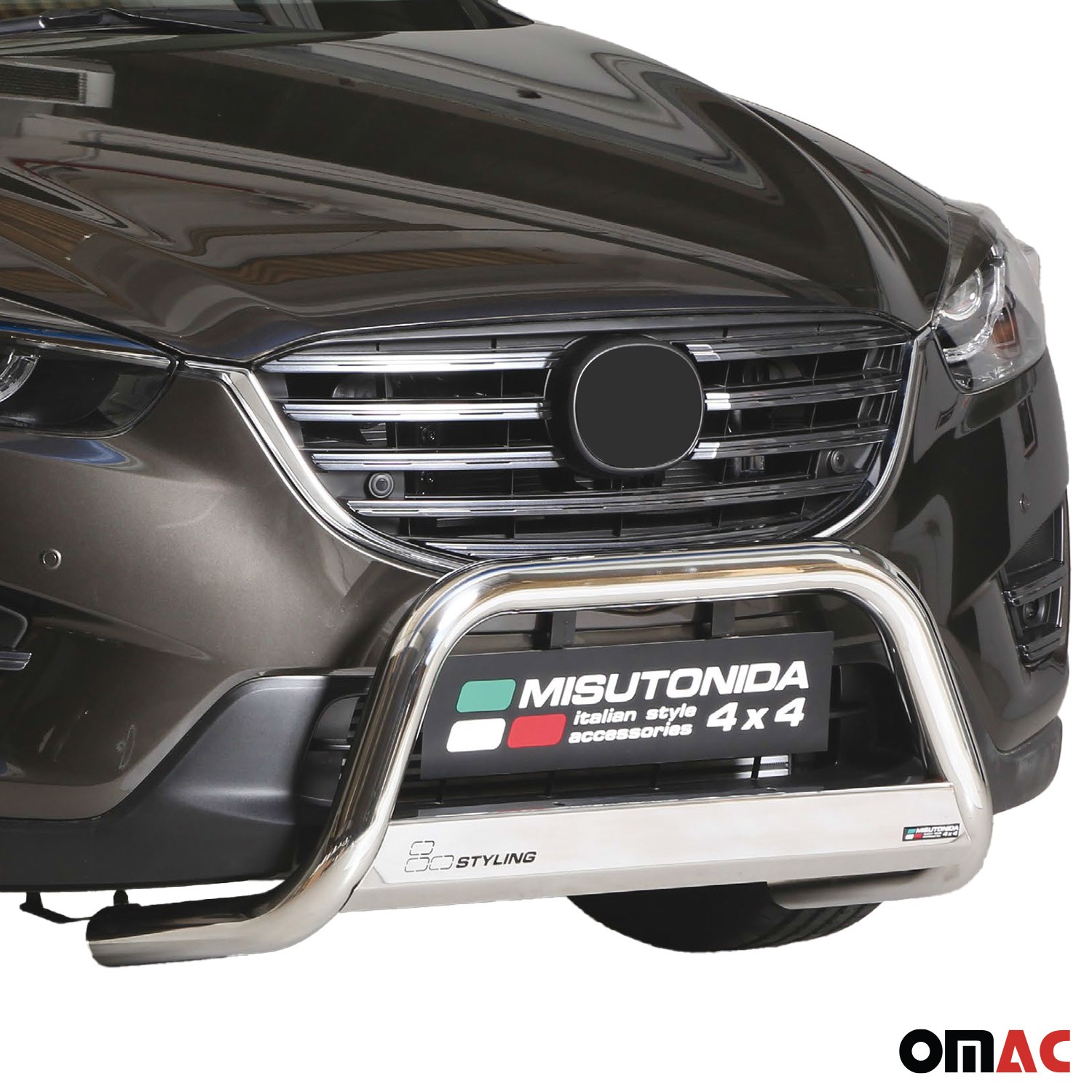 Pare-buffle 63 mm Mazda CX-5 protège-choc en acier gris durable - 2