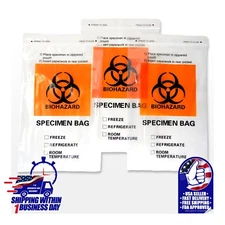 1000PCS 6x9IN SPECIMEN TRANSPORT BIOHAZARD BAG, 2 POCKETS, ECONO-ZIP, 30029