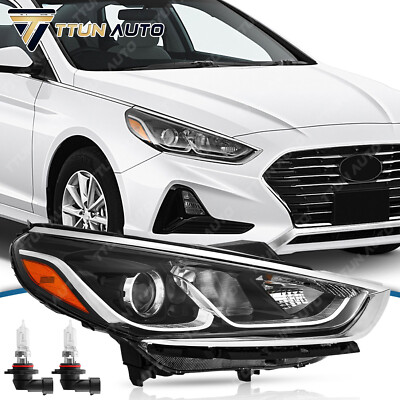 For 2018 2019 Hyundai Sonata Passenger Side Halogen Headlight Lamp Chrome