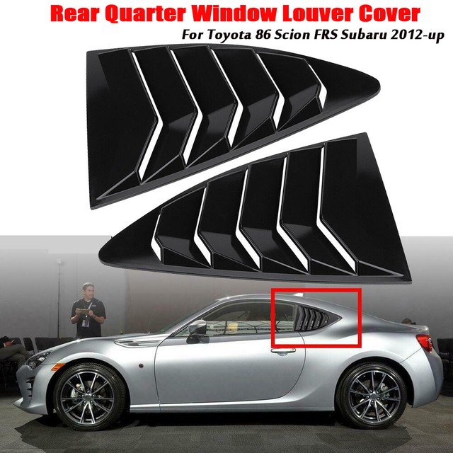 Gloss Black Rear Quarter Window Louver Cover For Toyota 86 Scion FRS
