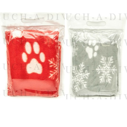 Pet Dog Cat Puppy Christmas Festive Print Soft Fleece Portable Car Bed Blankets - Picture 2 of 3