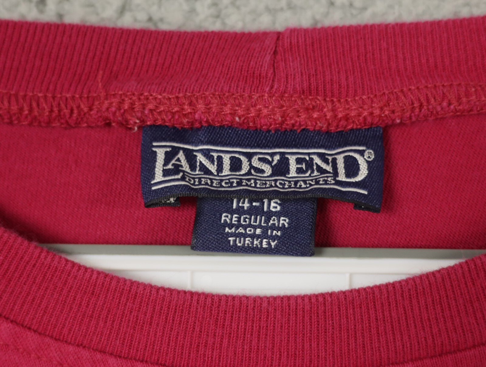 Lands End t shirt womens 1416 regular red short sleeve blank casual