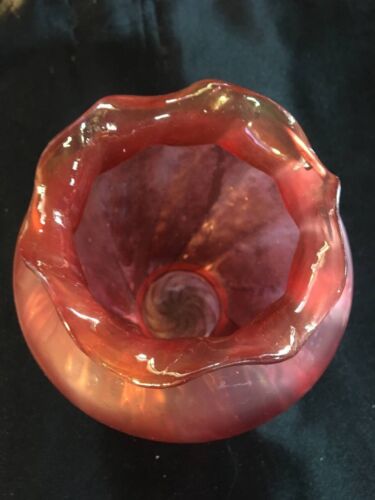 One of a kind - Bohemian Chez Kralik Loetz Lotz Cranberry Ruby Glass Vase - Picture 2 of 6