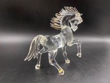 Statua Soprammobile Portafortuna CAVALLO vetro artistico MURANO sabbia d'oro