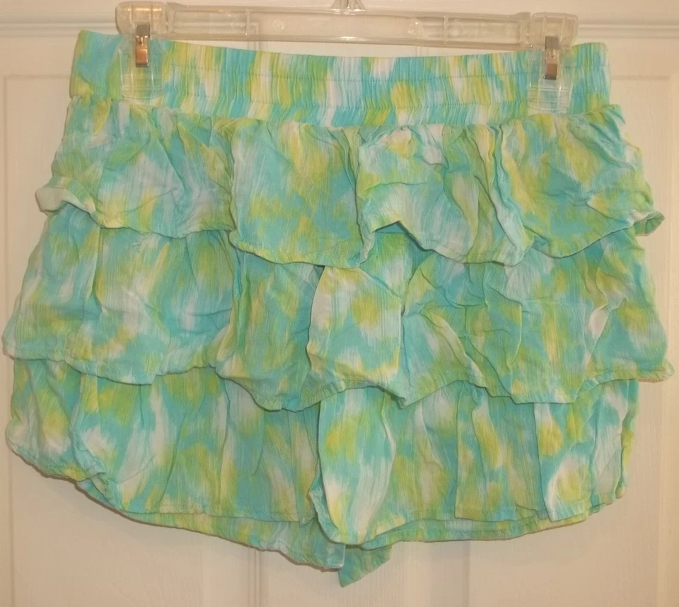 SKORT FEMININO DISNEY ASSINADO EM D~tamanho XL~saia NOVA~verde azul AQUA~camadas - Imagem 4 de 4