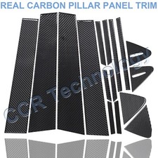 16pc Gloss Real Carbon Fiber Window Pillar Panel Cover Fits 20-26 Corolla Sedan