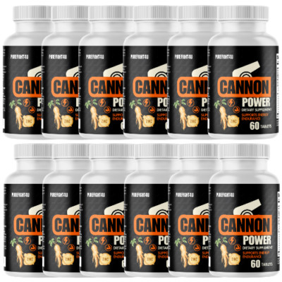 Cannon Power Performance Supplement for Strength & Energy Support, 12 Bottles