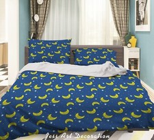 3D Galaxy Moon Pattern Blue Quilt Cover Set Duvet Cover Bedding Pillowcases