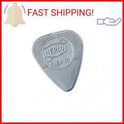 Herco  HE211P Flex 75 Nylon Flat Picks, Silver, Heavy, 12/Player's Pack