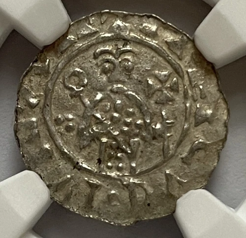 NETHERLANDS Utrecht Bishop Willem Van Pont I NGC AU Denar Old Medieval Coin 226