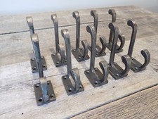 10 METAL HOOKS COAT HAT RACK HEAVY DUTY 3 1/2" IRON STORAGE POTS CLOSET LOT