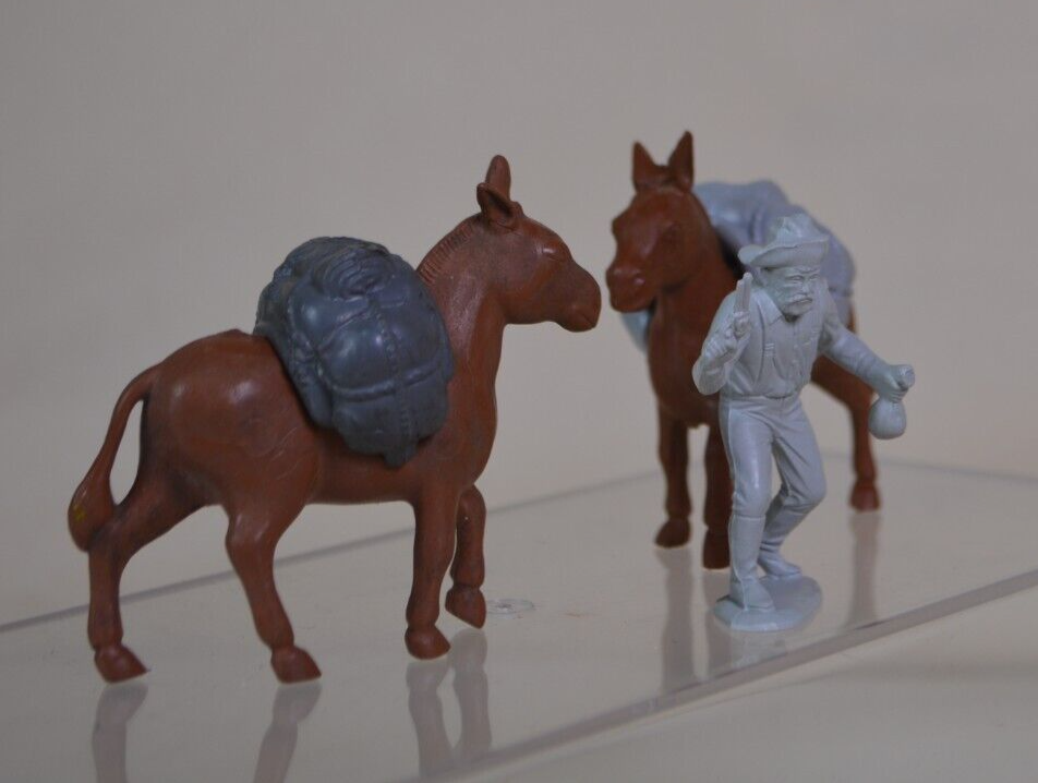 Marx Western Playset 2 Pack Mules and 1 Miner 3 eBay