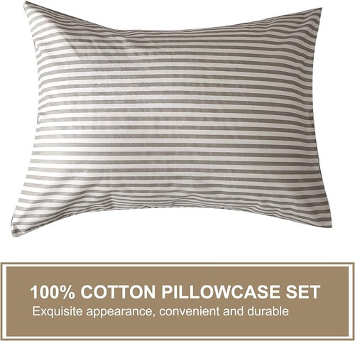 Juego funda almohada algodon ultra suave ropa de cama transpirable absorbente - Picture 7 of 8