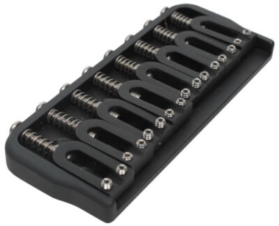 Hipshot 41080B 8-saitige Hardtail feste E-Gitarrenbrücke 0,125'' - SCHWARZ