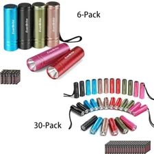 EverBrite 30Pack/6Pack Mini Flashlight Sets Aluminum LED Handheld Assorted Color