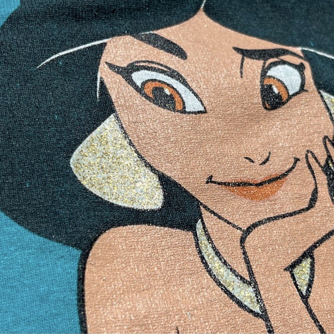 Vintage 90s Disney Aladdin Princess Jasmine Teal Graphic