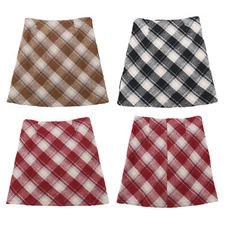 Women Plaid Skirt Woolen High-waist Bodycon Mini Pencil Wrap Hip Dailywear