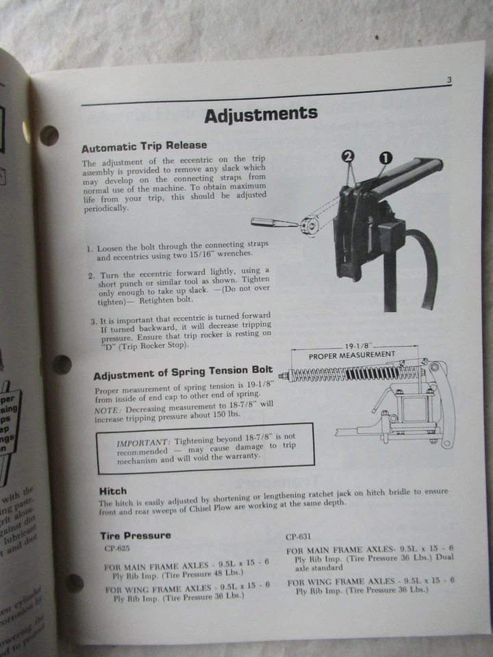 Lista de catálogo de piezas manuales Morris Magnum CP-625 CP-631 arado de cincel para operadores Foto 4 de 4