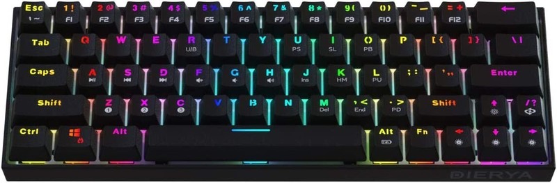 Dierya DK63 60% Mechanical Gaming Keyboard True RGB Backlit Bluetooth 5.1Blue-ST