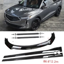 Front Bumper Lip Splitter Spoiler Side Skirts Body Kit For Acura MDX SUV