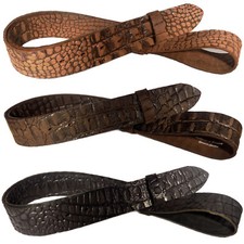 Croc reptile leather belt leather belt removable belt buckles 4 cm Brown Black