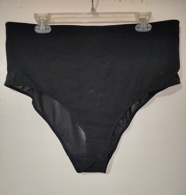 Fabletics Mesh Me Smoothing High Waist Brief 2X Iconic Black NEW