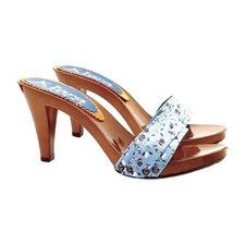 Women's Summer Heel Clogs 9 Band Decorated Fabric-K6701 FIRST HEAVEN