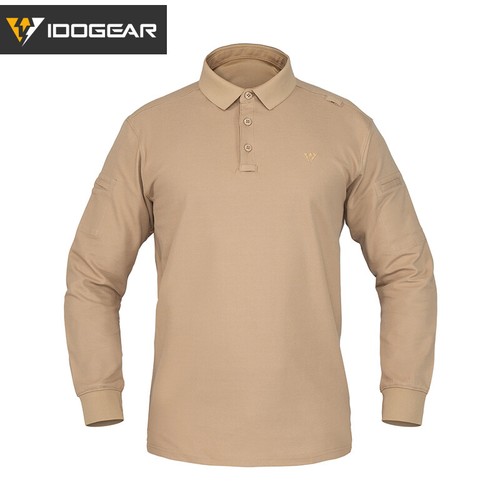 IDOGEAR Tactical Polos Shirt Mens Shirts Long Sleeve Black T-shirt Sport t shirt - Picture 21 of 28