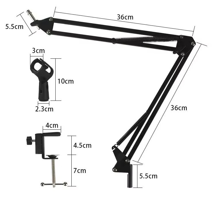 Fini le bureau encombré grâce au pack podcast avec bras micro et support casque - 2