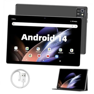 Tablet 10.1 inch Android 14 Tablets, 6GB RAM 64GB ROM 1TB Expand, Quad-Core 