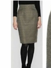 BNWT JAEGER JACQUARD FORMAL PENCIL SKIRT GOLD SHIMMER POCKETS UK12  165