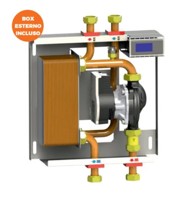 SCAMBIATORE KIT 34 PIASTRE 30KW MODULO INTERFACCIA CALDAIA CON CENTRALINA 24453