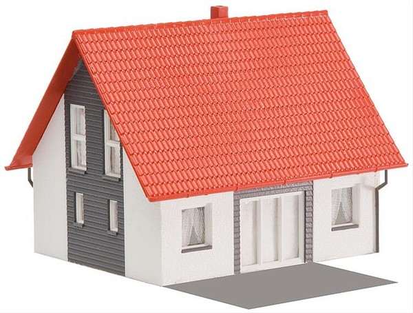 232321 Faller N 1:160, Einfamilienhaus Grau, Mit AusschmüCkungsteilen, Bausatz-image