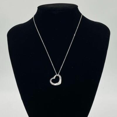 Tiffany Open Heart M Size Necklace Silver 925 No Box | eBay
