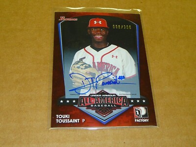 2013 Bowman TOUKI TOUSSAINT UNDER ARMOUR AUTOGRAPH/AUTO BRAVES /200 N4154
