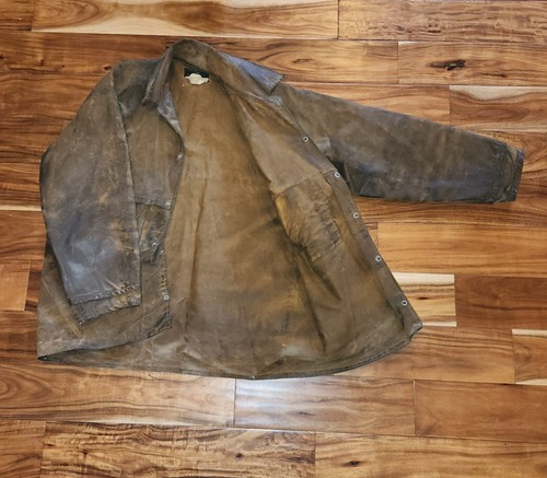 Vintage Black Bear Brand Workwear "Rain Tite" Canvas Tin Jacket SZ 17 Seattle - Picture 8 of 15