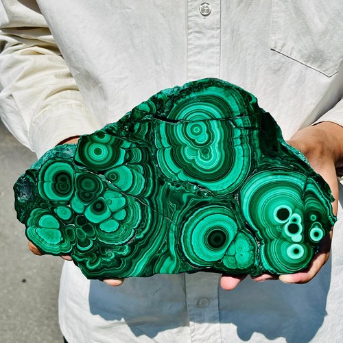5.21LB Natural glossy Malachite transparent cluster rough mineral specimen - Picture 2 of 14