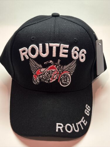 Gorra Hombre Route 66 Motocicleta Ajustable Snapback Gorra Negra Talla Única Nueva - Imagen 4 de 24