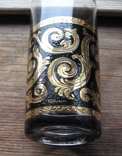 CULVER TOLEDO BLACK EBONY BAROQUE HIGHBALL TUMBLER 5-5/8' OF8 - Picture 3 of 5