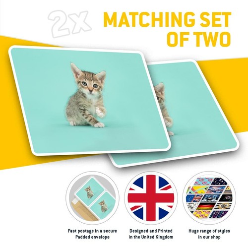 2 x Rectangle Stickers 7.5 cm - Young Tabby Kitten Cat Pet Cool Gift #21430 - Bild 2 von 9