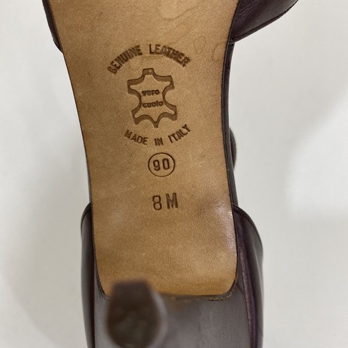 BANDOLINO VTG T Strap Brown Leather Womens 8 Heels Point Toe Pump Shoes - Picture 8 of 10