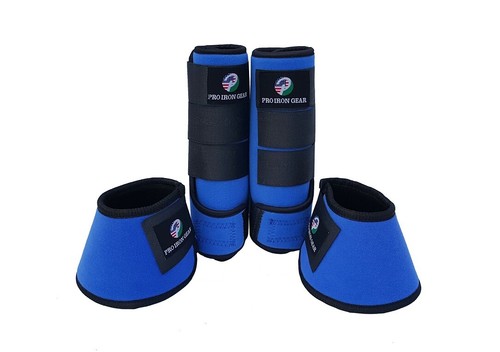 Horse Boots Set Of 4 Medicine Brushing Boots, Horse Bell Boots Set Of 6 Leg Wrap - Picture 16 of 23