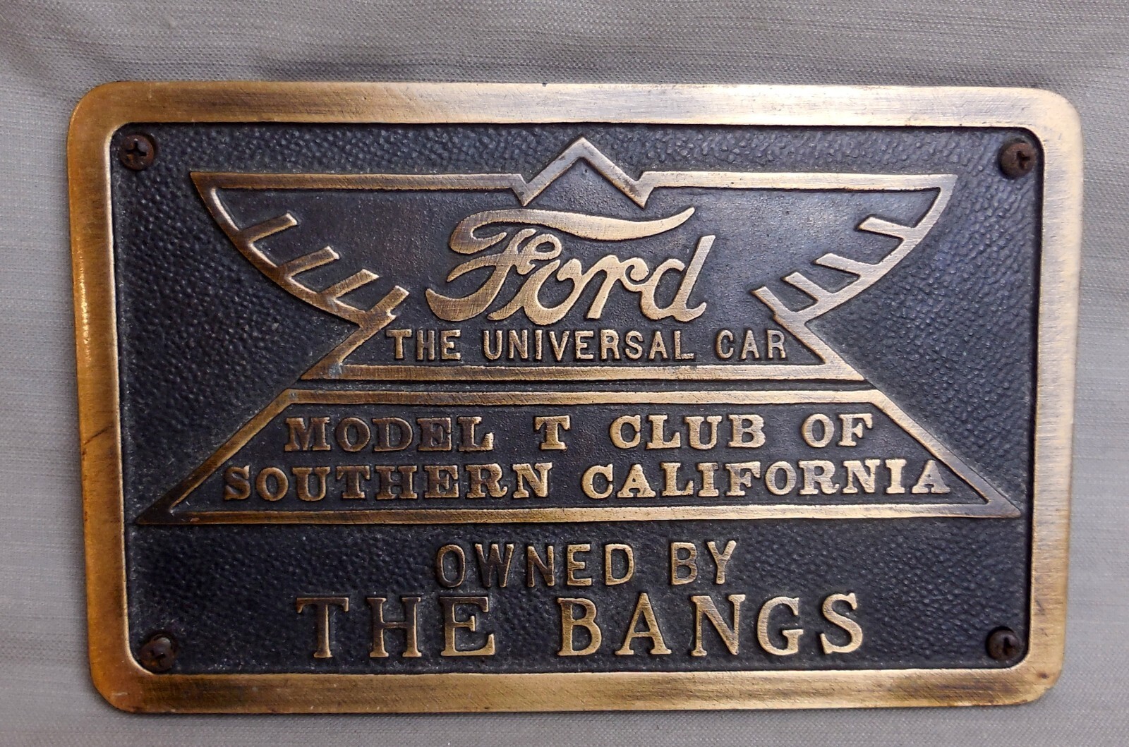 Bronze Vintage Car Club Plaque Southern California Model T Antique Ford