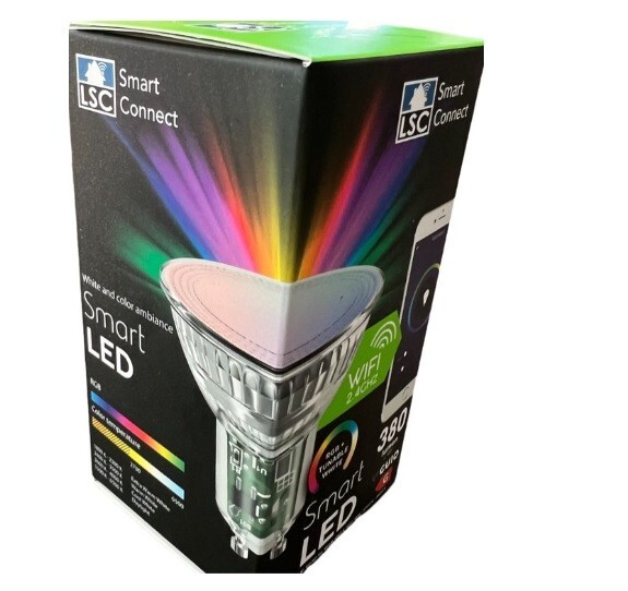 Ampoule LED Connectée LSC Smart Connect GU10 5W RGB + Blanc - 380 Lumens - Compatible Alexa & Google