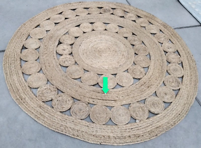NATURAL 6' X 6' Round Broken Thread Rug, Reduced Price 1172739442 NFB250A-6R