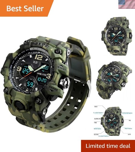 Comfort & Fashion: Men's Analog-Digital Watch with LED and Waterproof Design