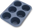 Silicone Muffin Baking Pan & Cupcake Tray 6 Cup - Nonstick Cake Molds/Tin, Large