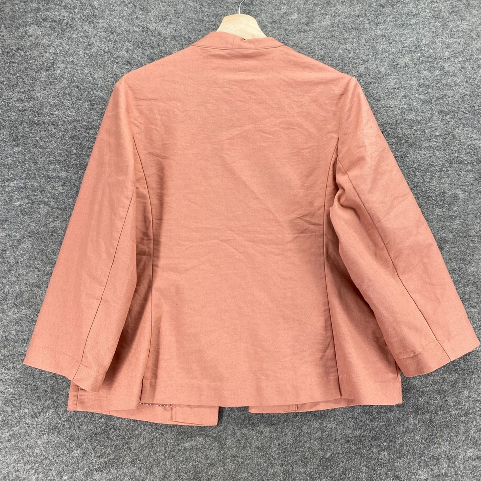 Blazer Maurices Mujer XL Rosa Frente Abierto Manga Larga Algodón Bolsillos Informal Foto 2 de 4